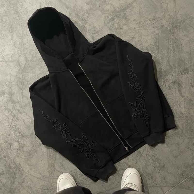 "TRIBAL ART" ZIP-UP HOODIE