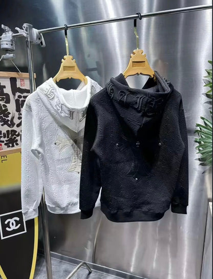 "CHROME HEARTS" Embossed Hoodie