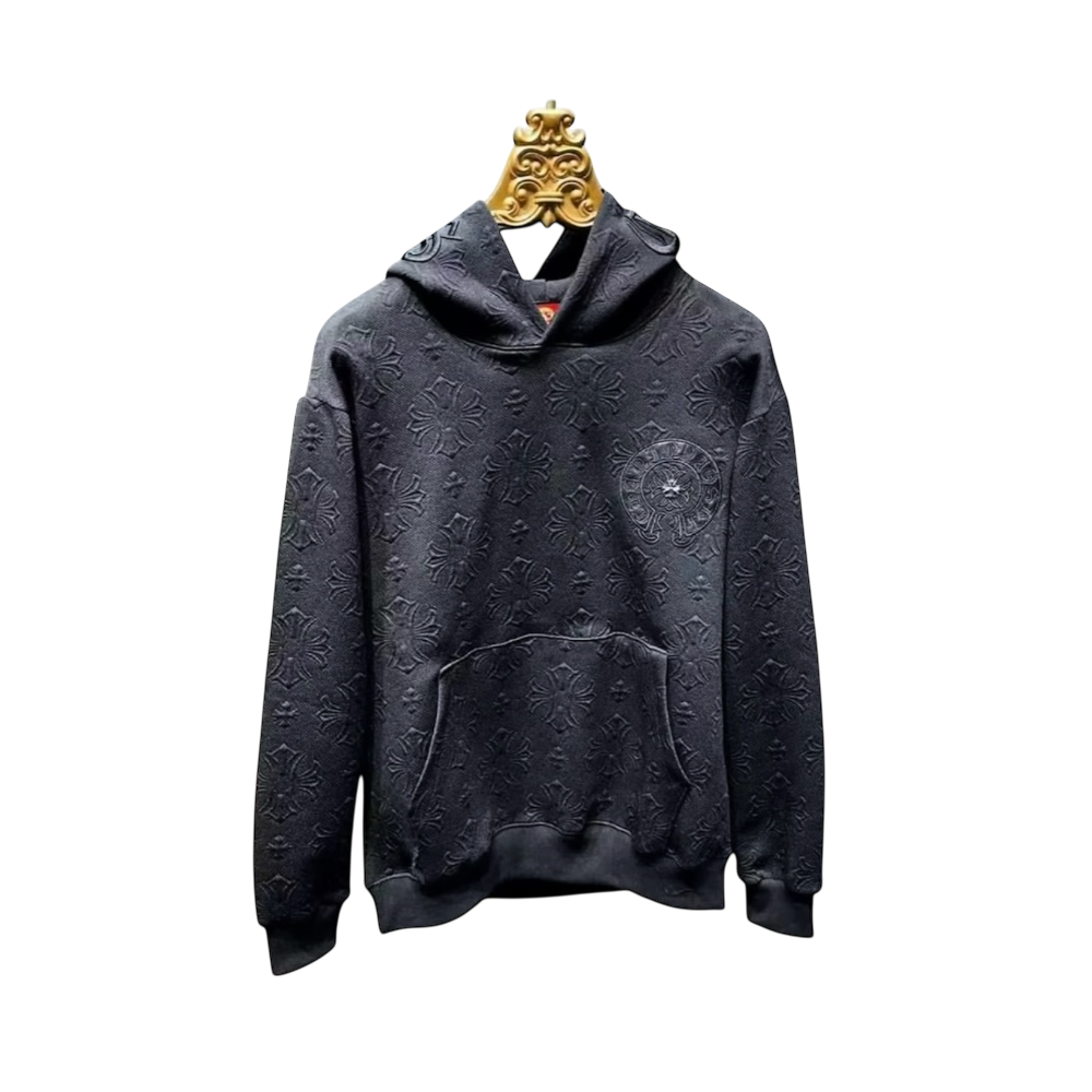 "CHROME HEARTS" Embossed Hoodie