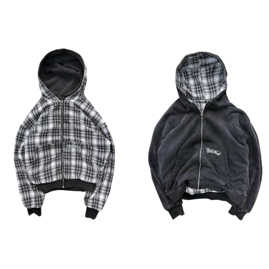 "Grunge-Check" Heavy Zip