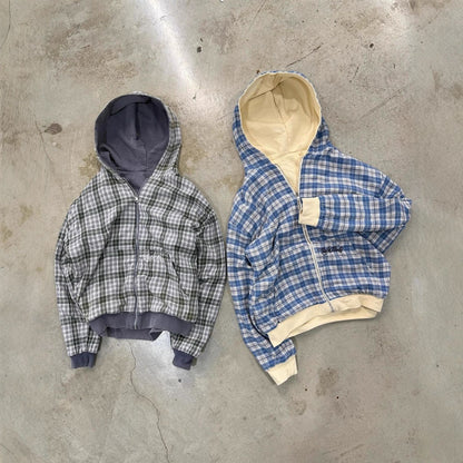 "Grunge-Check" Heavy Zip