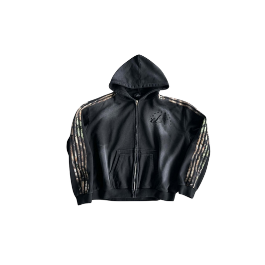 "CAMO STRIPE" ZIP-UP HOODIE