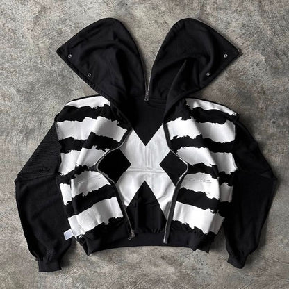 "X-GEN" Cyber Split Hoodie