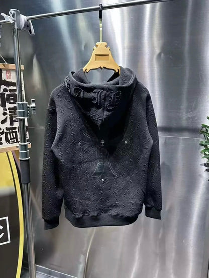 "CHROME HEARTS" Embossed Hoodie