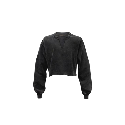 V-CUT CROPPED SWEATSHIRT