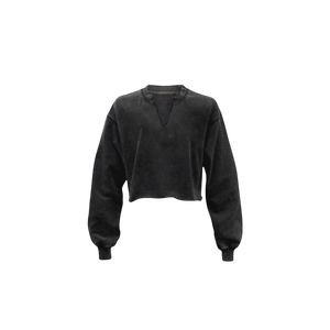 V-CUT CROPPED SWEATSHIRT