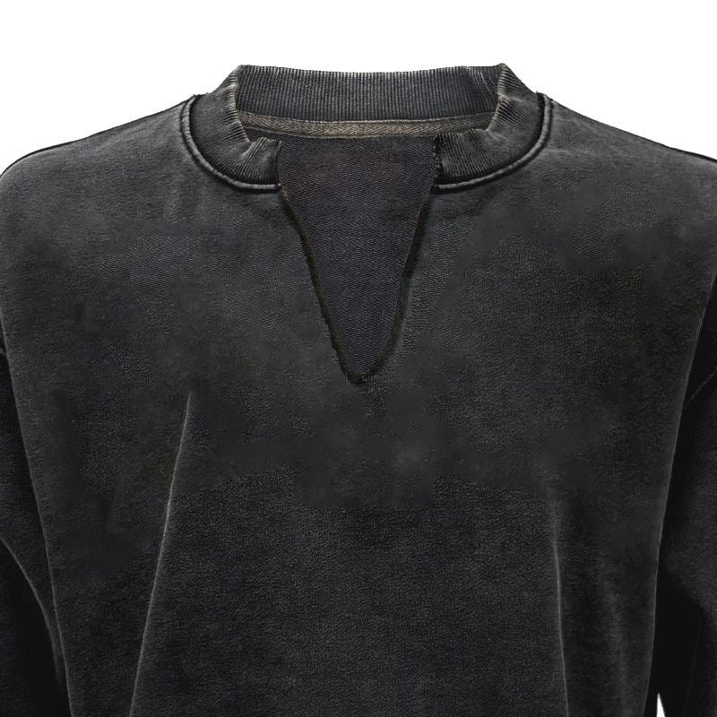 V-CUT CROPPED SWEATSHIRT