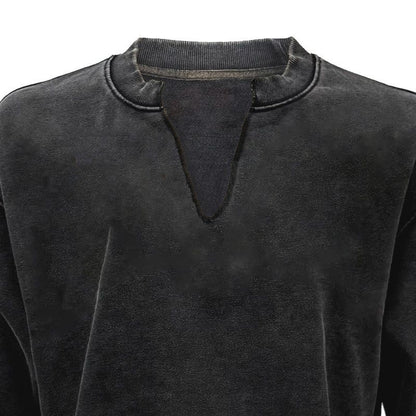 V-CUT CROPPED SWEATSHIRT