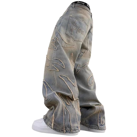 "DISTRESSED FLAME" JEANS