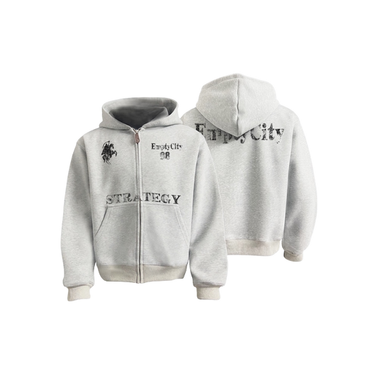 "STRATEGY" ZIP-UP HOODIE