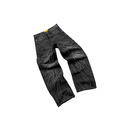 "DISTRESSED FLAME" JEANS