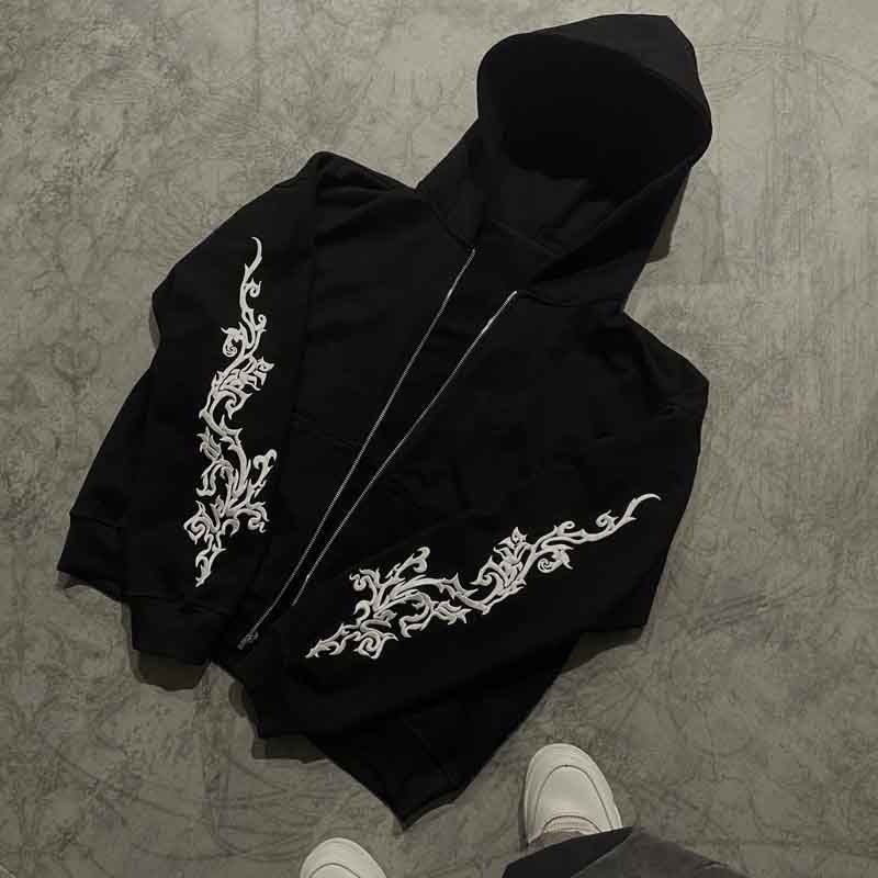 "TRIBAL ART" ZIP-UP HOODIE