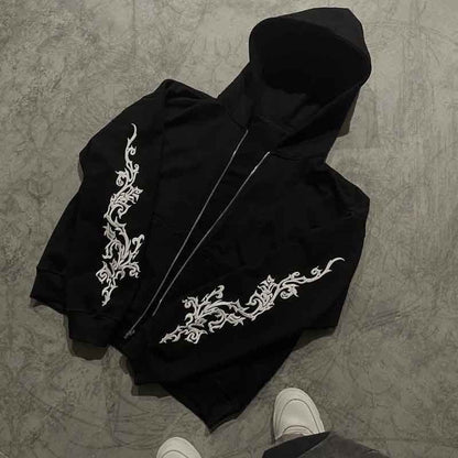 "TRIBAL ART" ZIP-UP HOODIE