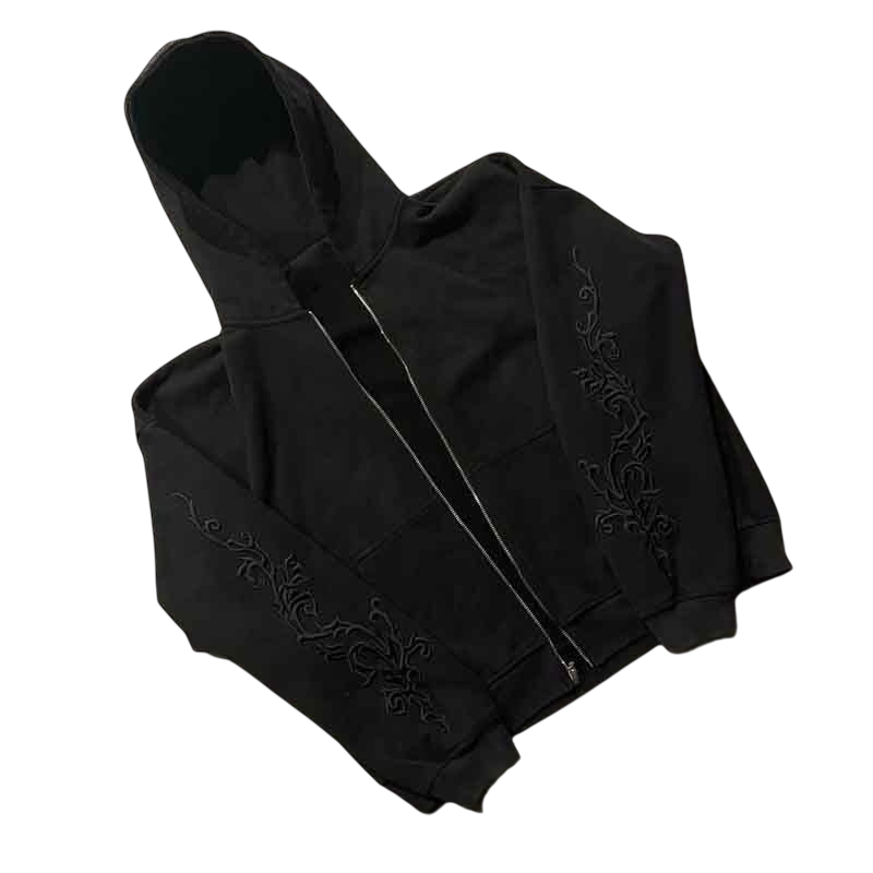 "TRIBAL ART" ZIP-UP HOODIE